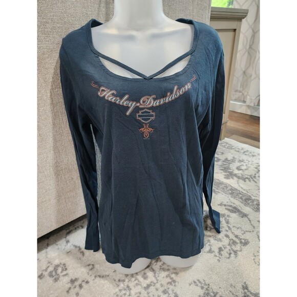 Harley-Davidson Tops - Harley Davidson Long Sleeve Black Shirt Wichita Falls,Texas Red River Size XL